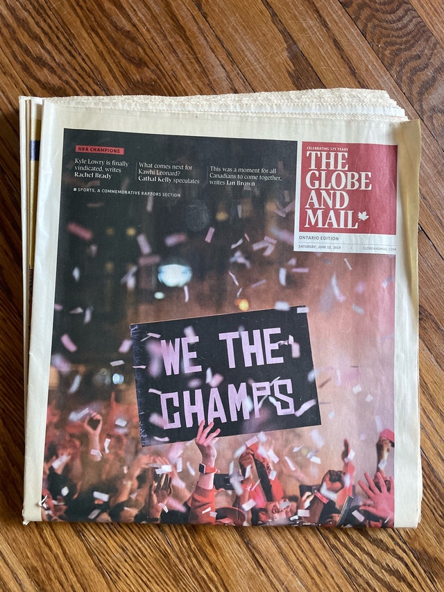 Toronto Raptors 2019 Championship Newspaper – Unread
