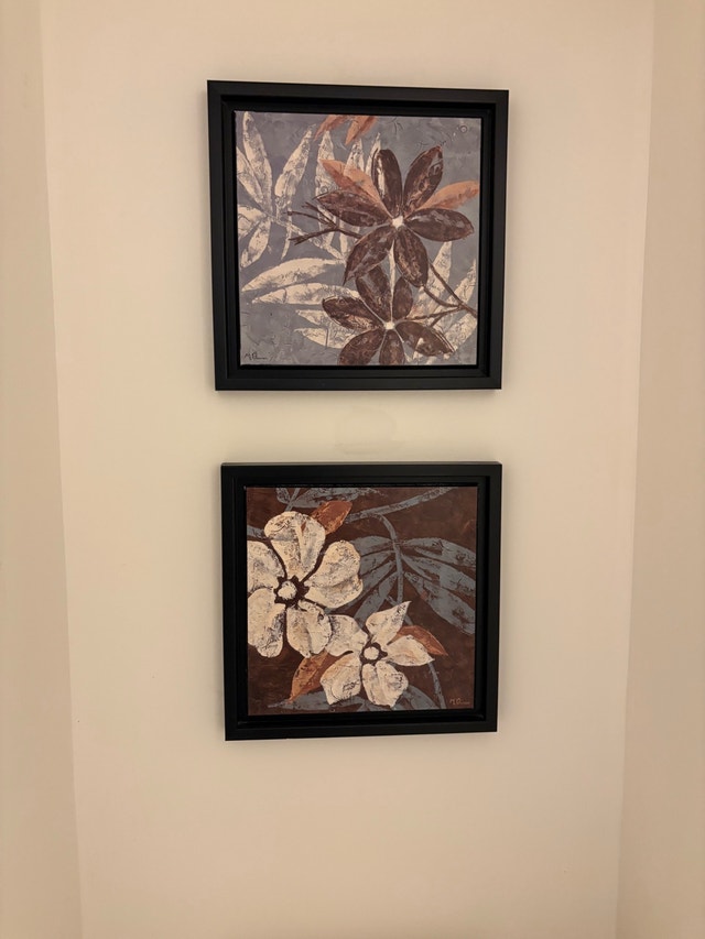 Set of 2 Matching Framed Floral Wall Art Prints