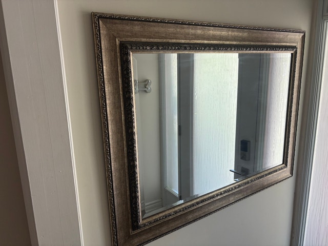 Large Ornate Distressed Silver Mirror - Excellent Condition - photo 3
