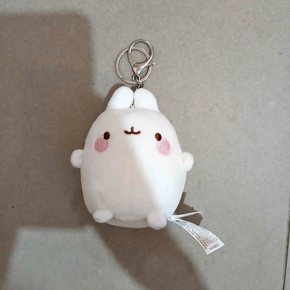 ⚽ White Bunny Molang Plush Keychain