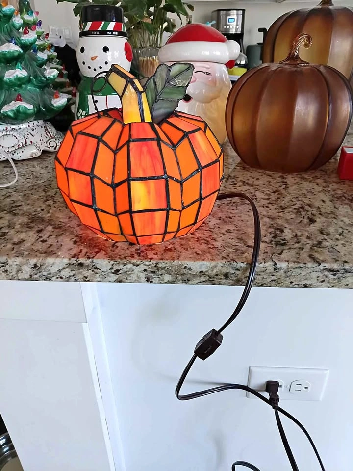 Stained Glass Pumpkin Lamp
