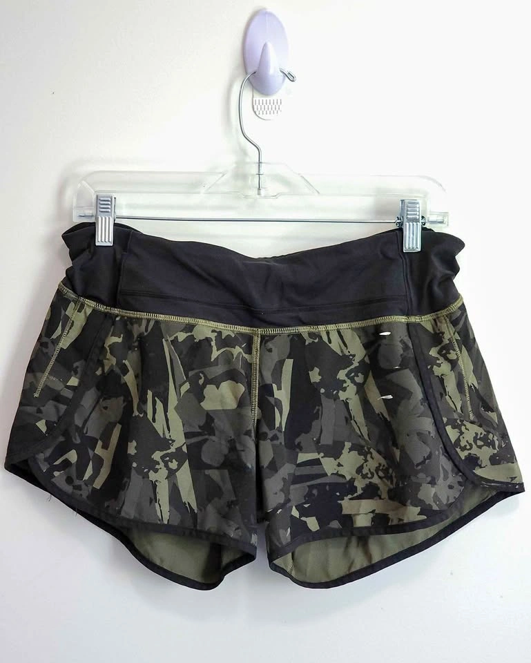 Lululemon Speed Shorts 4-Way Stretch – Pop Cut Fatigue Camo – Si