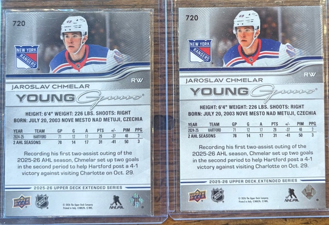 Jaroslav Chmelar Upper Deck Young Guns Lot - photo 3