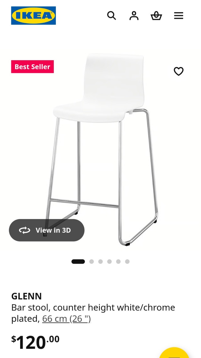 White bar stools - Ikea Glenn - photo 3