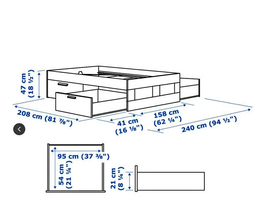 BRIMNES - IKEA Queen Size Bed Frame