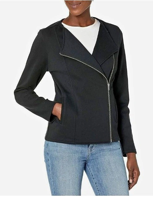 The Drop Caralyn Mirand Knit Moto Jacket Small Black ⚽️