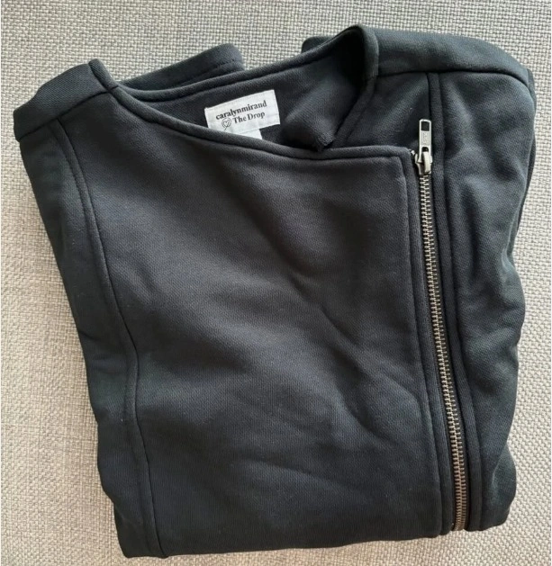 The Drop Caralyn Mirand Knit Moto Jacket Small Black ⚽️ - photo 4
