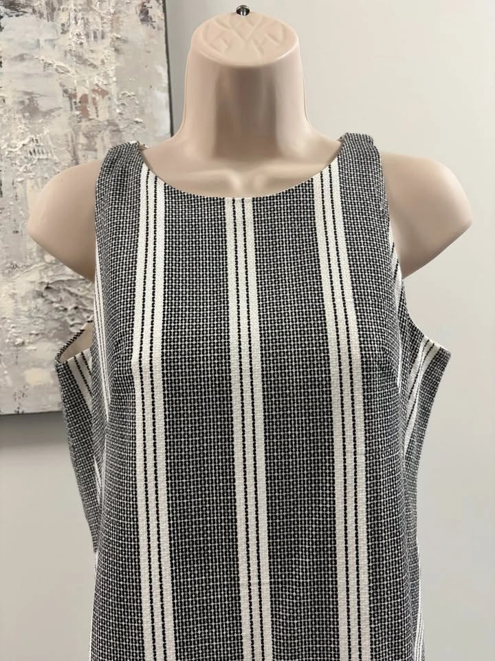 Ann Taylor Striped Shift Dress 6P BNWT Black White ⚽️ - photo 2