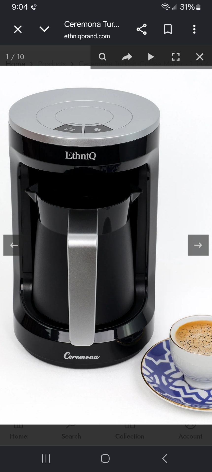 Ceremona Turkish Coffee Maker by EthniQ, 1-4 cup, new in box