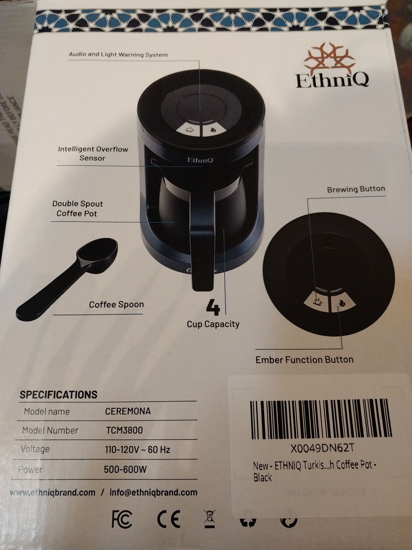 Ceremona Turkish Coffee Maker by EthniQ, 1-4 cup, new in box - photo 3
