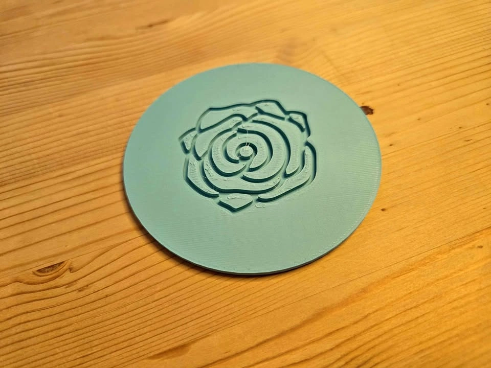 3D Printed Rose Coaster – Teal – Drink Coaster