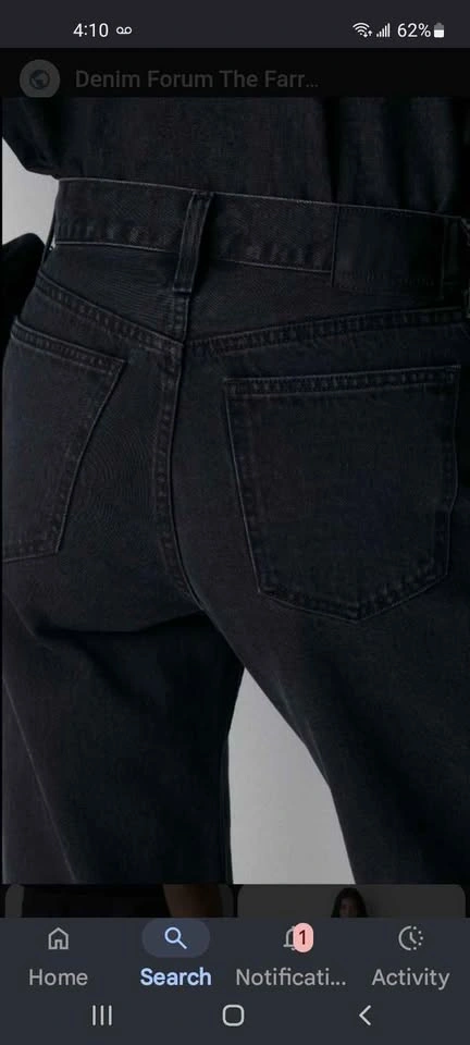 Denim Forum The Farrah Hi-Rise Wide Black Jeans Size 28 - photo 2