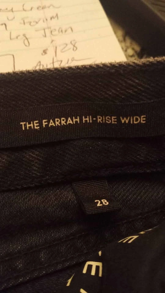 Denim Forum The Farrah Hi-Rise Wide Black Jeans Size 28 - photo 4