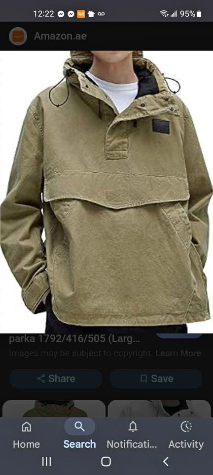 Zara Olive Green Anorak Jacket XL