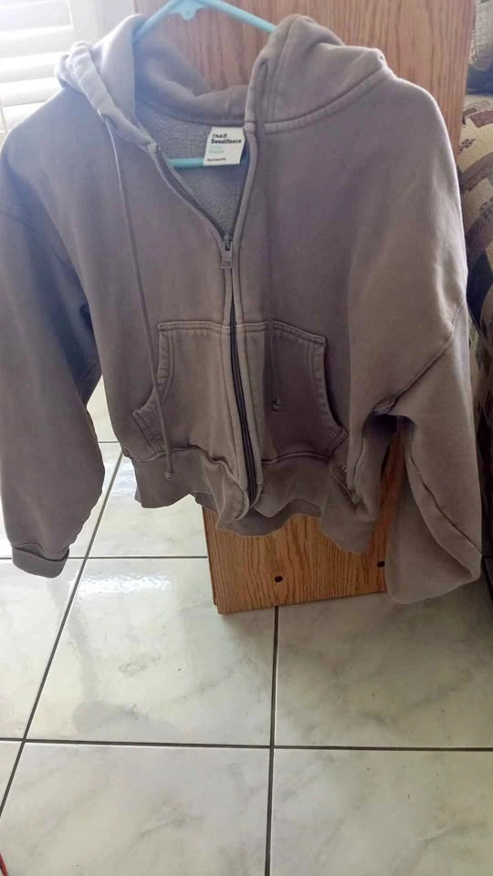 Aritzia TNA Cozy Fleece Full Zip Hoodie Grey