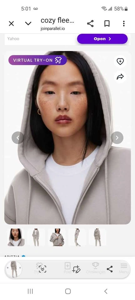 Aritzia TNA Cozy Fleece Full Zip Hoodie Grey - photo 3