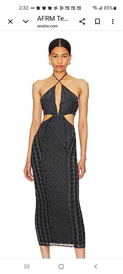 AFRM Halter Cutout Midi Dress