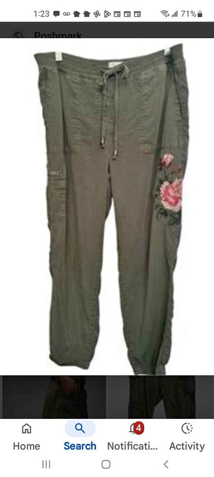 Vintage Postage Stamp label twill pants