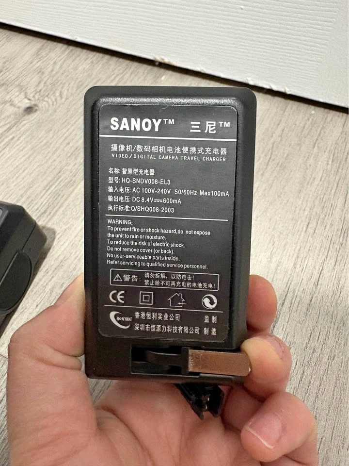 Video/digital camera battery travel charger