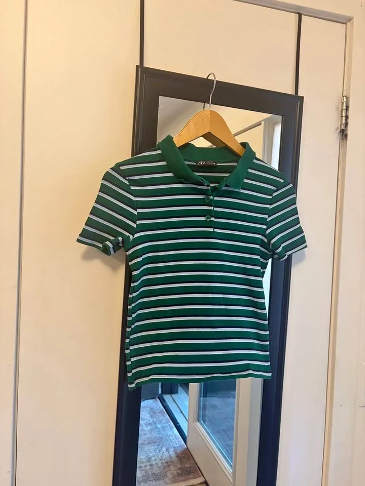 Zara Striped Polo Shirt (M)