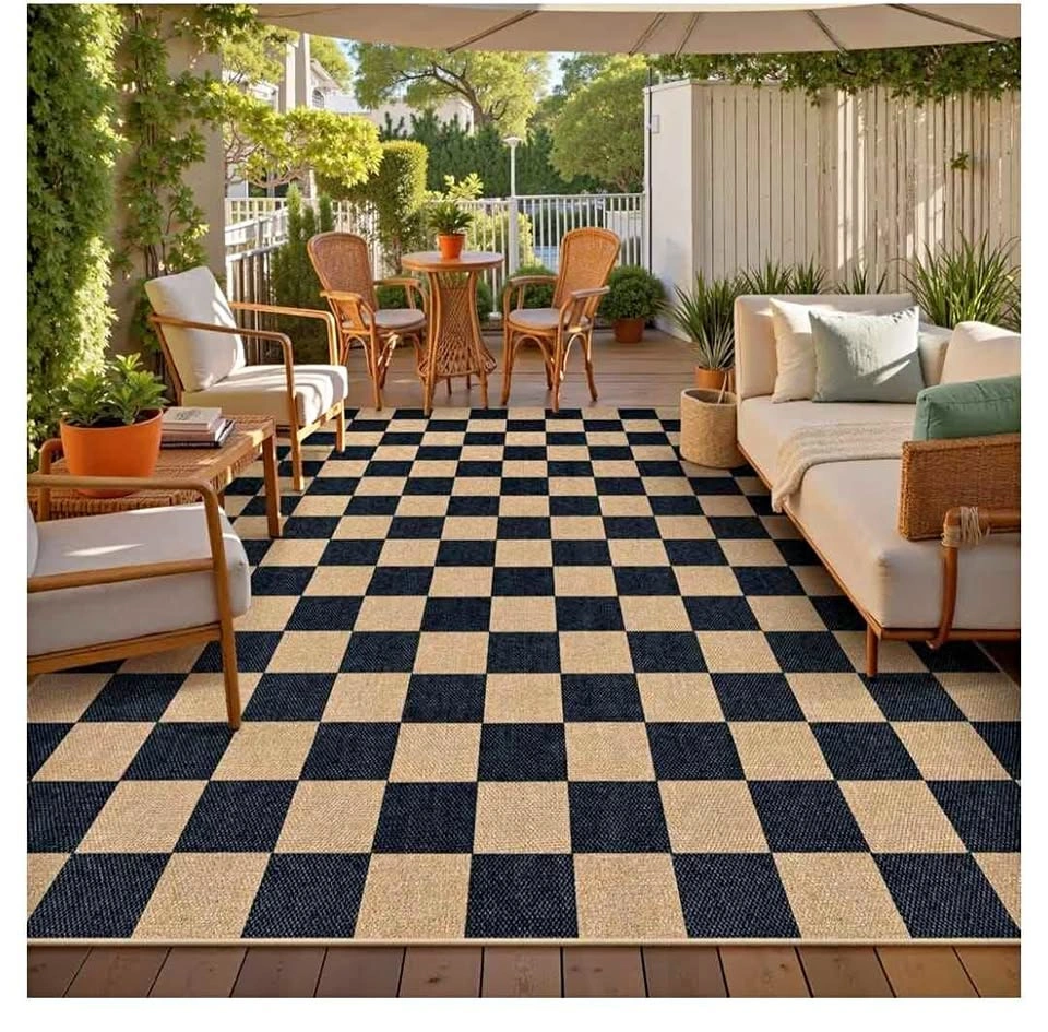 Brand new Lahome Colette Checkered Easy Jute 8x10 Rug