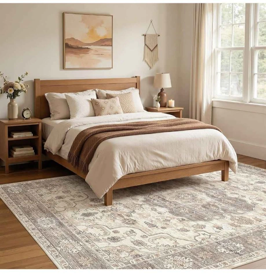 Washable Area Rug 9x12 Vintage Farmhouse Style - photo 3