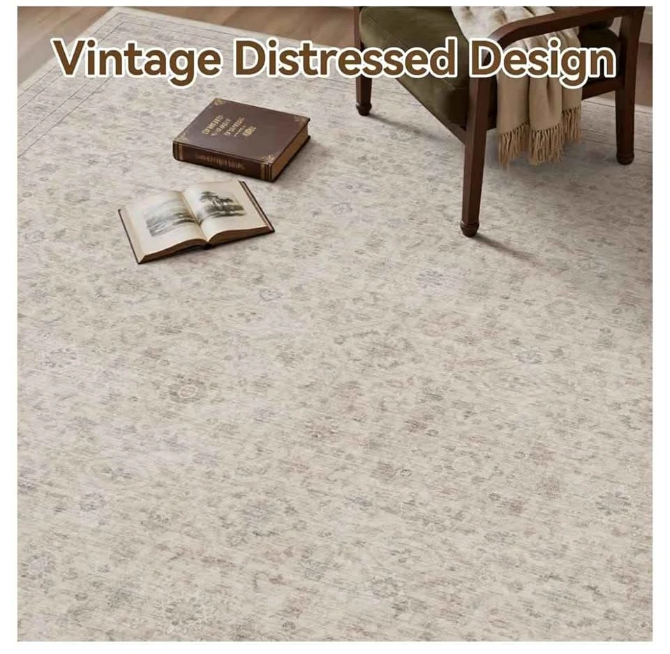 Brand New 8x10 Machine Washable Vintage Area Rug