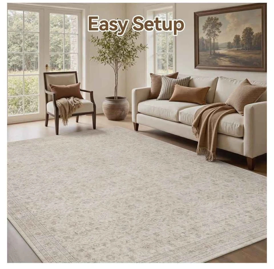 Brand New 8x10 Machine Washable Vintage Area Rug - photo 2