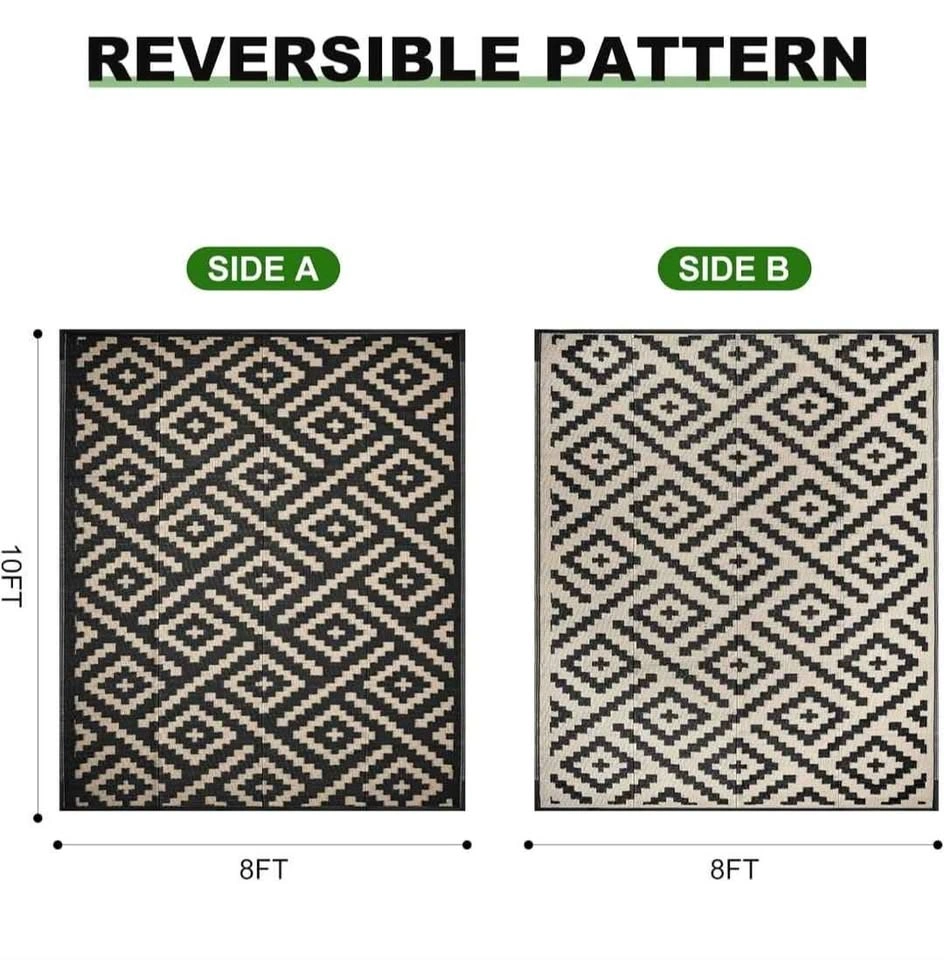 Brand New 8x10 Outdoor Rug - Waterproof Plastic Straw Mat - photo 4