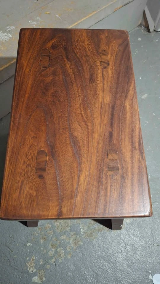 Solid wood pedestal stool 30 x 18 x 35cm ⚽️ - photo 2