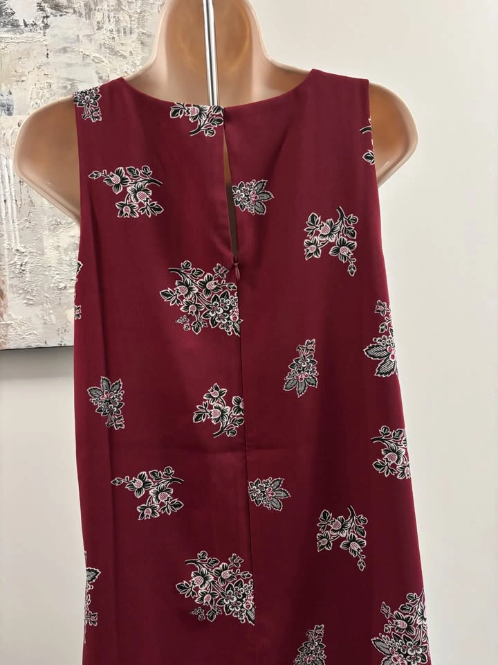 Ann Taylor Dress 6P Burgundy Red Floral Sleeveless A-Line NWT ⚽️ - photo 2