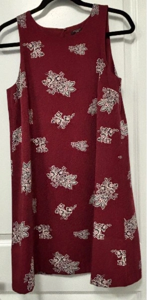 Ann Taylor Dress 6P Burgundy Red Floral Sleeveless A-Line NWT ⚽️ - photo 5