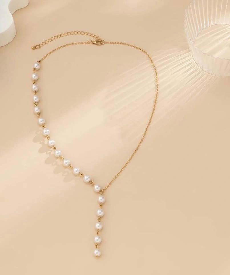 ✨ Pearl Lariat Y‑Chain Necklace — Elegant Minimalist Jewelry - photo 4