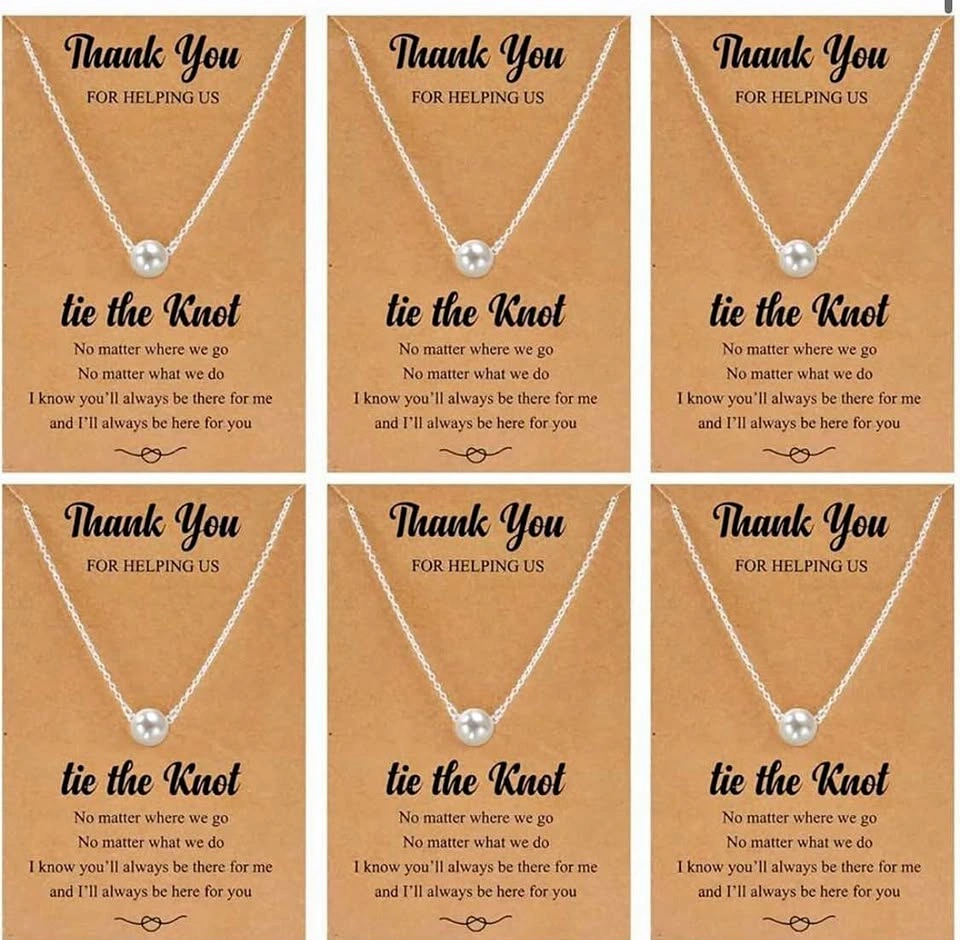 💍 Bridesmaid Necklace Gift Set — Love Knot Design (Set of 6)