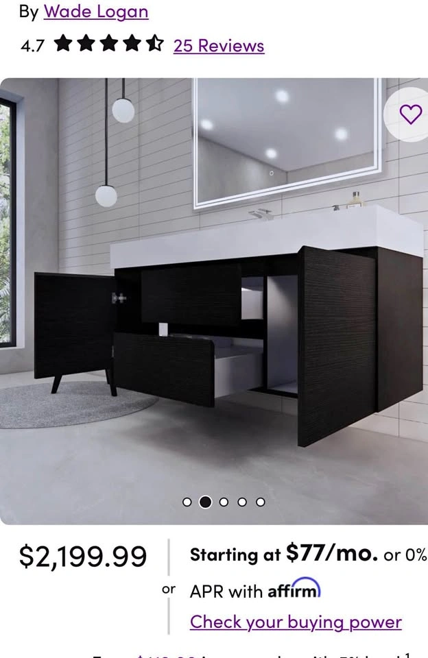 Floating Bathroom Vanity with Integrated Sink