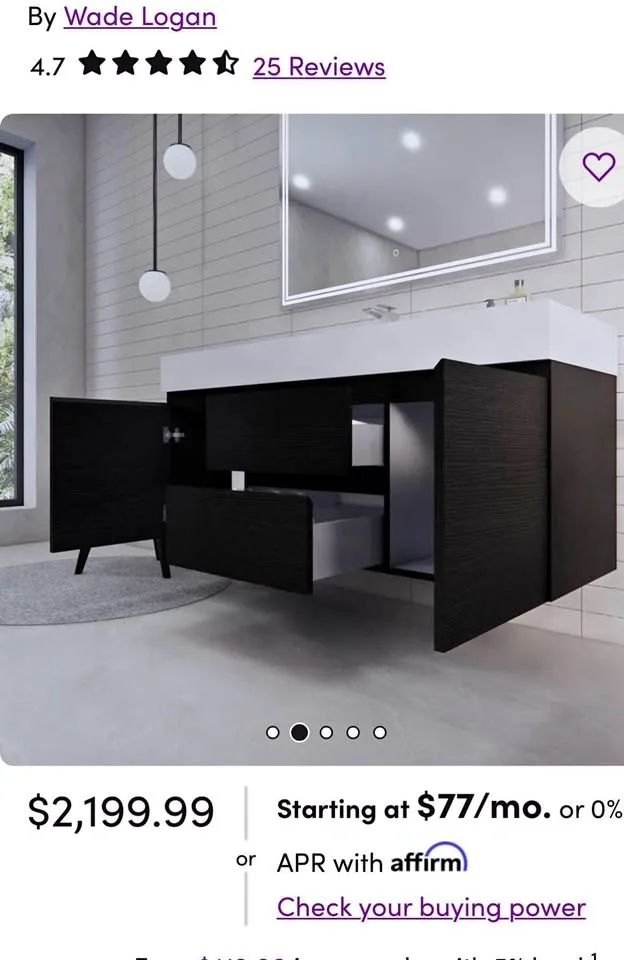 Floating Bathroom Vanity with Integrated Sink