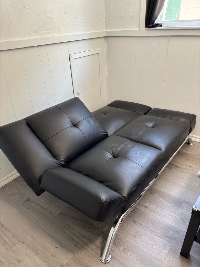 DHP Emma Leather Convertible Sleeper Futon Couch - photo 3