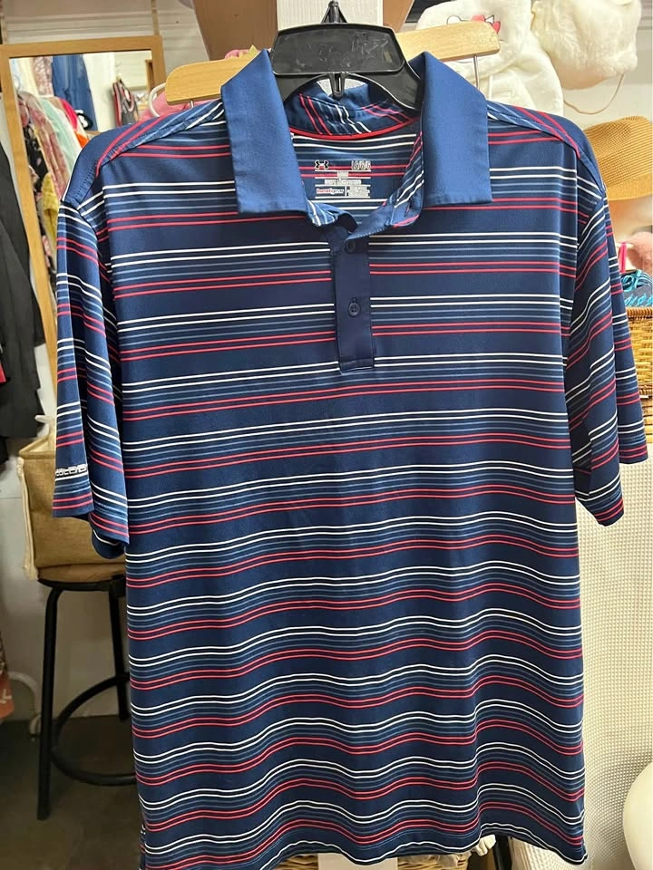 ⚽ Blue Stripes Golf shirt- L