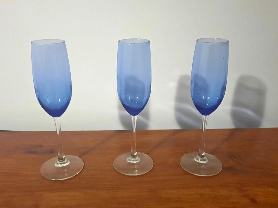 Three Champagne / Cocktail Glasses