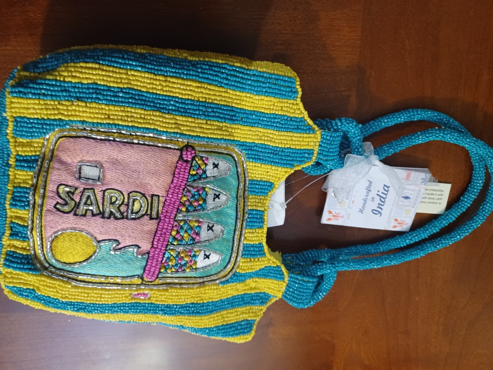 3 Bag Lot Handcrafted Made In India Sardines Boats Beaded Bag - photo 5