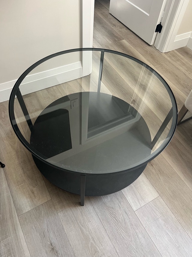 black and glass ikea coffee table