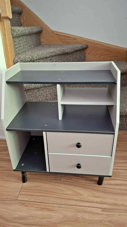 Two toned Compact shelf cabinet, 2 drawers 50x30x60cm ⚽️