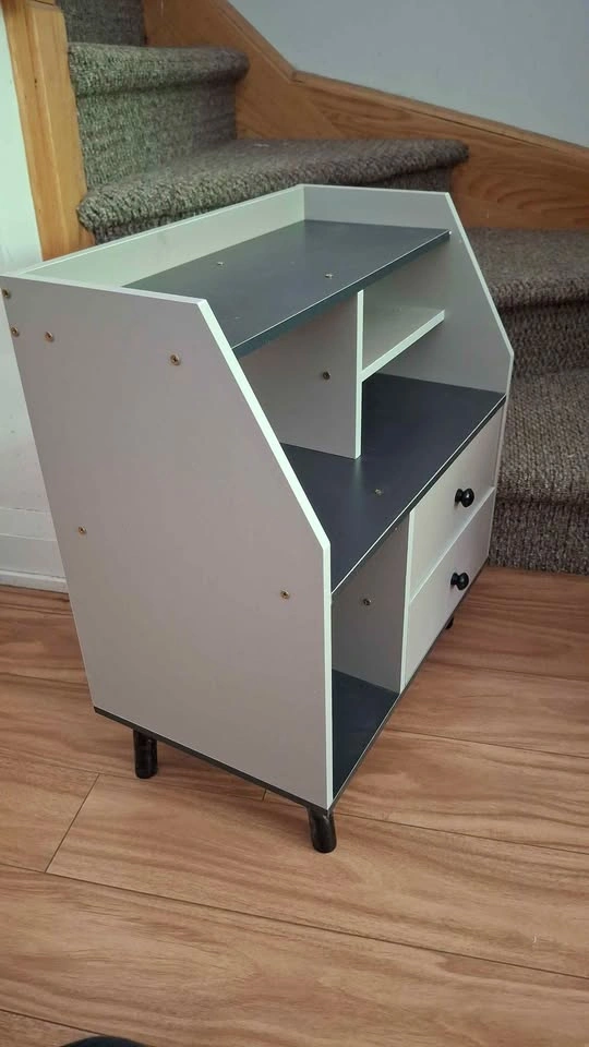 Two toned Compact shelf cabinet, 2 drawers 50x30x60cm ⚽️ - photo 4