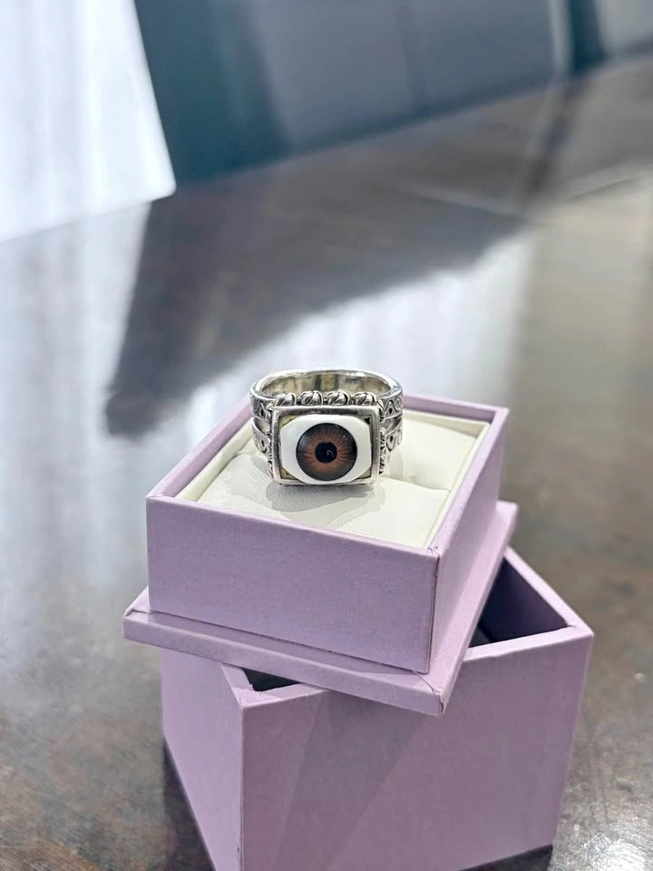 RARE FIND: Handcrafted Natural Evil Eye Yemeni Aqeeq Ring