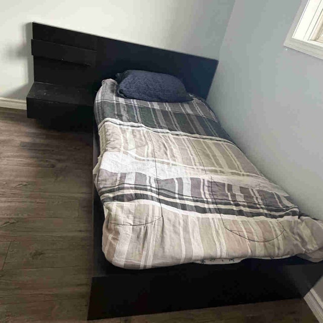 Twin Bed frame with attached drawer