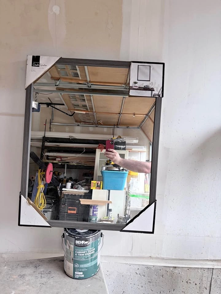 Large Modern Framed Wall Mirror – 23.5” x 29.5”