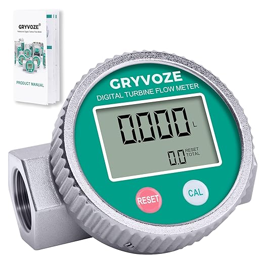 3/4 Inch Waterproof Inline Flow Meter 3.8–50 LPM NPT Thread