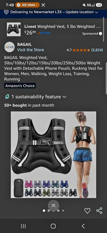 BAGAIL 10lbs Weight Vest with Detachable Phone Pouch
