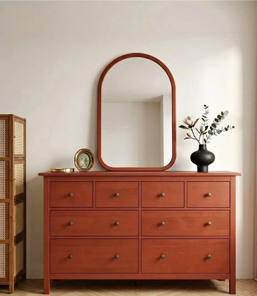 Rare Stained-Pine Hemnes 8-Drawer Dresser - MCM Aesthetic