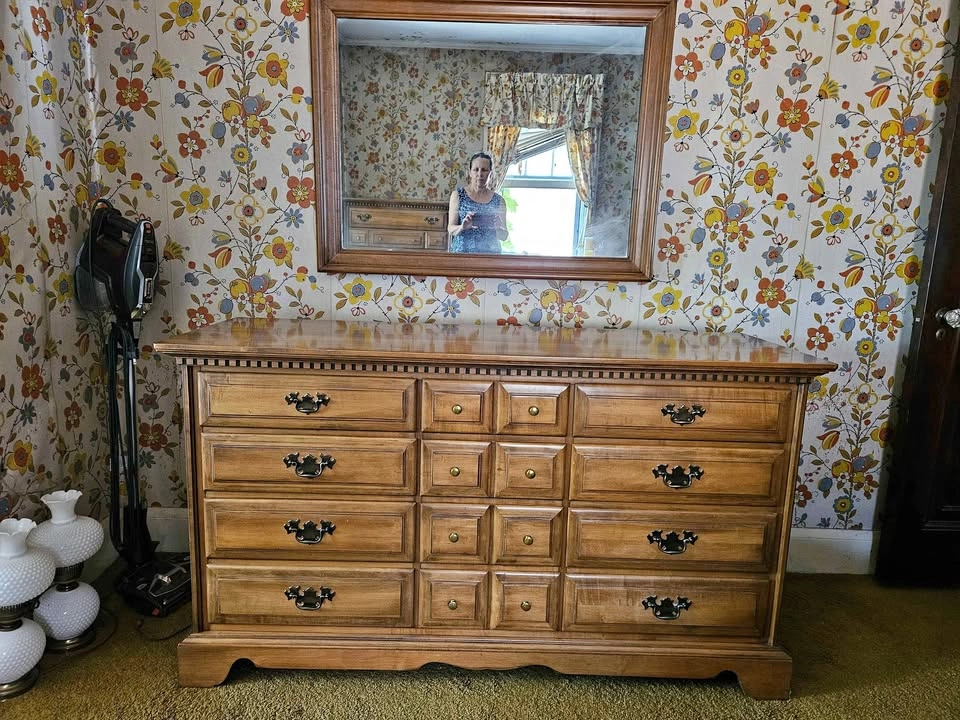 Vintage 1950s Solid Rock Maple Colonial Bedroom Set